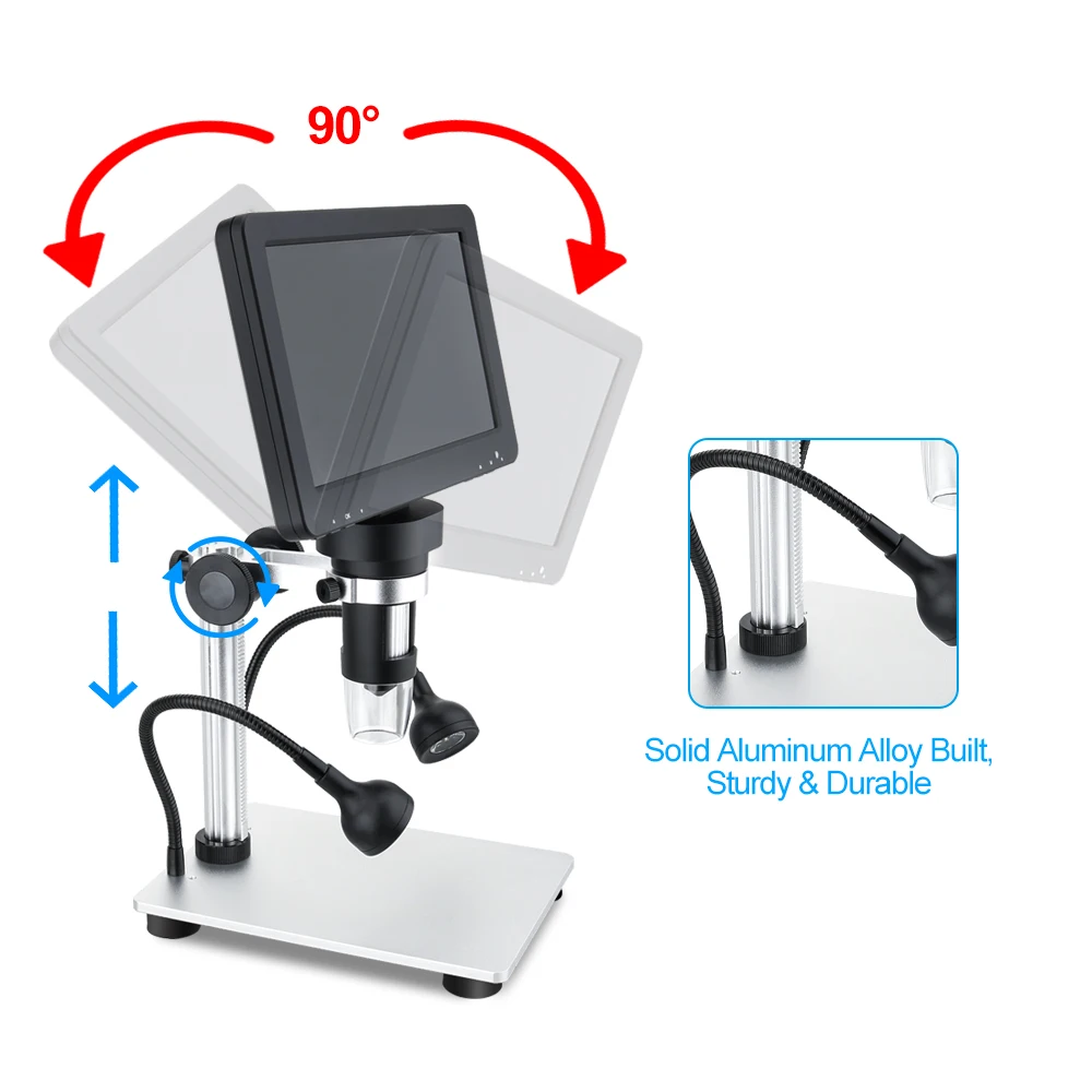 Digital Microscope Soldering Electronic Video For Phone Repair Inspection Tools 50-2000X Continuous Amplification Magnifier