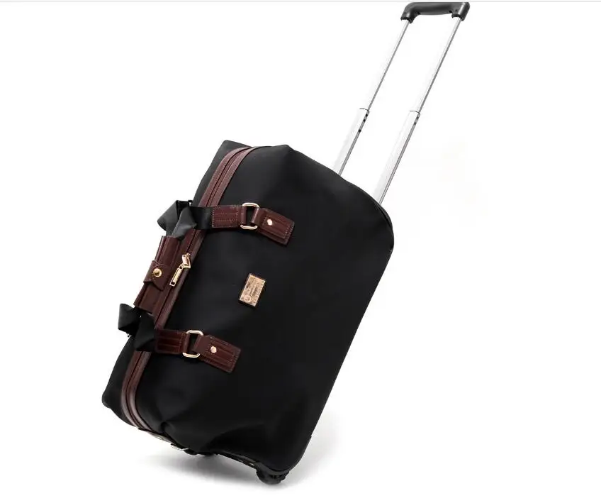 Bolsa de viagem oxford com rodas, mala de bagagem com rodas para mulheres e homens, bolsa de bagagem de mão com rodas para viagem