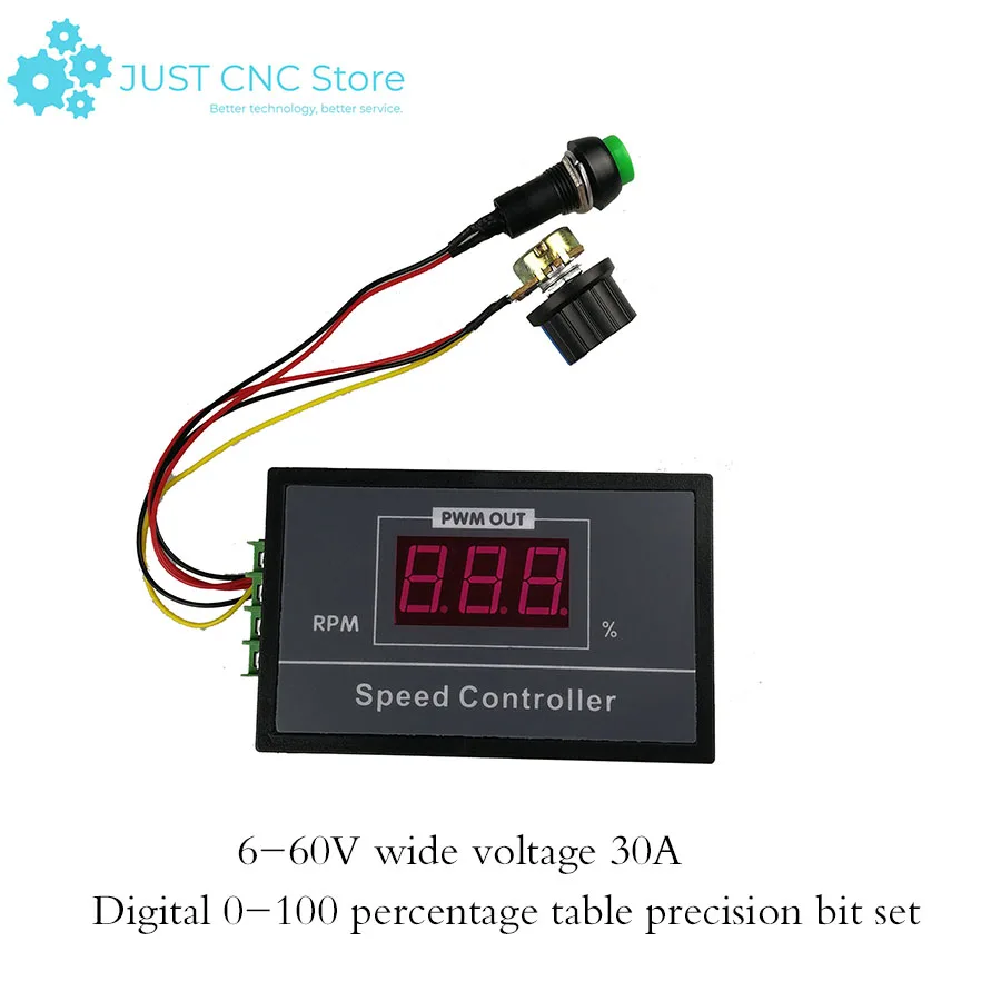 Regolatore di velocità del motore PWM 30A Display a LED digitale alimentatore cc regolabile 6V 12V 24V 48V