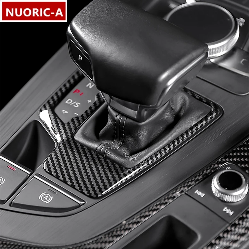 Carbon Fiber Color Center Console Gear Shift Frame Decoration Cover Trim For Audi A4 B9 2017-2021 LHD Car Styling Interior