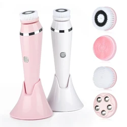 Brosse électrique en silicone pour le visage, élimine l'acné et les points noirs, massage facial, soins de la peau, nettoyant, sonique