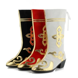 3 Colors Mongolian Dance Boots For Women The Tibetan Nationality Shoes Stage Performance Mongolian Boots