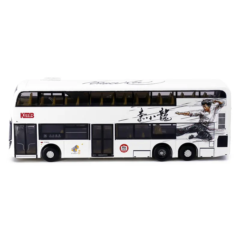 Tiny 1:110 KM-B ADL Enviro500 MMC Bruce Le-e White Alloy Simulation Model Car