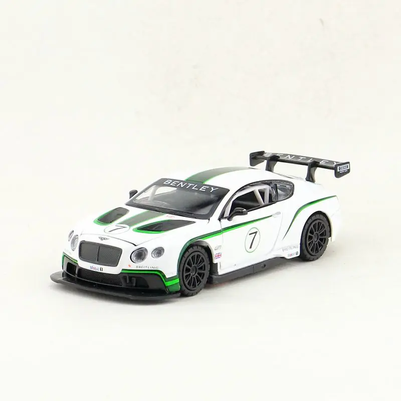 1:32 Scale Diecast Toy Model Bentley Continental GT3 Race Car Pull Back Sound & Light Doors Openable Educational Collection Gift