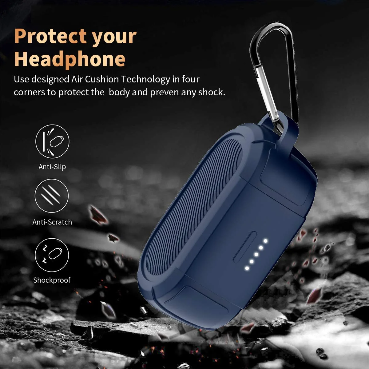 غطاء حافظة من السيليكون واقي مضاد للغبار ومضاد للصدمات للبشرة من Bose QuietComfort سماعات لاسلكية بخاصية إلغاء الضوضاء مع حلقة تسلق