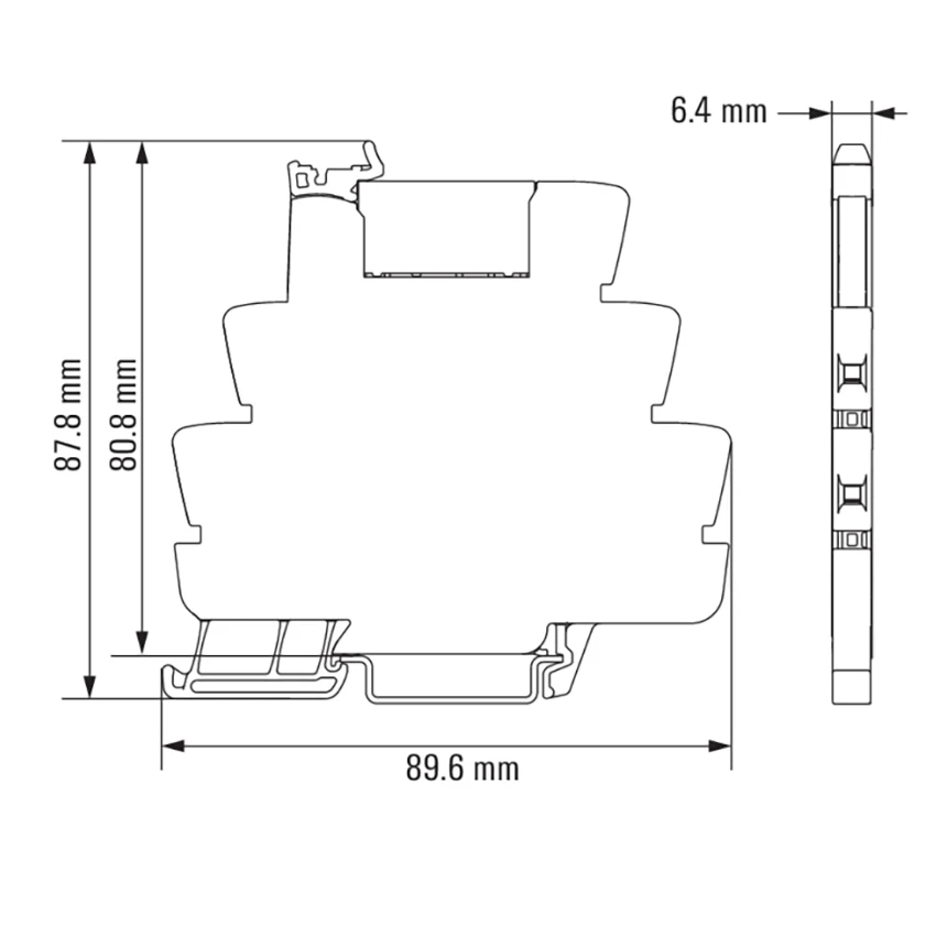 Mini indicatore LED modulo relè interfaccia sottile Din 6A 250VAC contatto elettromagnetico bobina relè controllo tensione TRS 24VDC 1CO