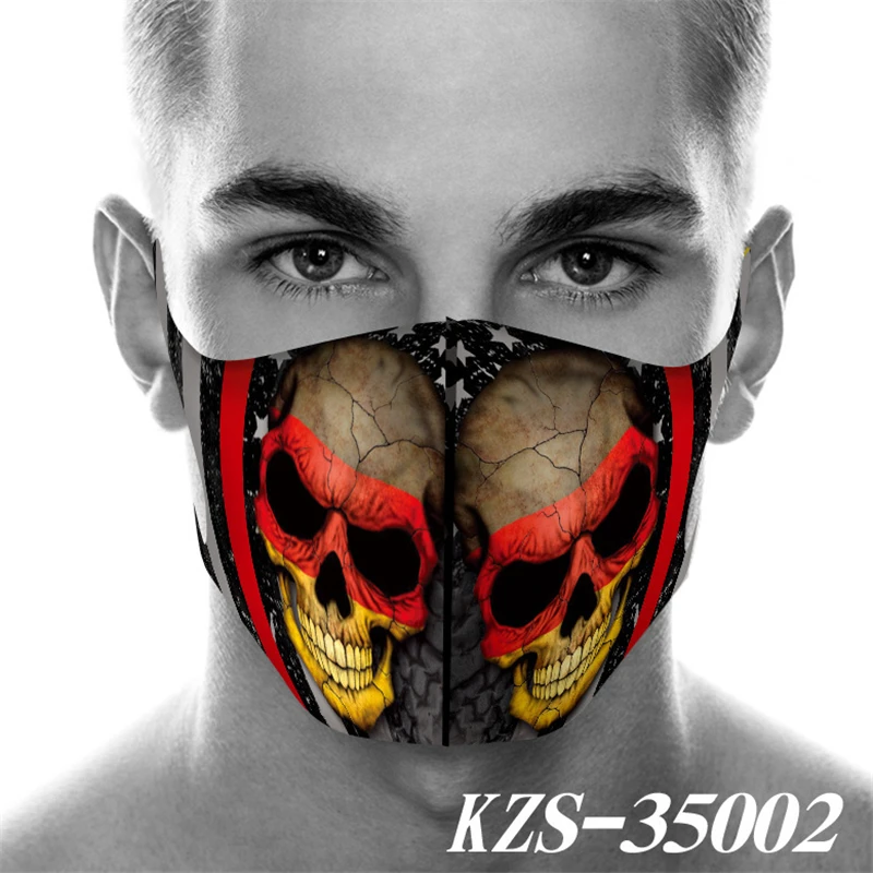 Masque Divertente Scheletro Stampato Maschera Cosplay Accessori Senza Soluzione di Continuità Antipolvere Nebbia Foschia Maschere di Stampa Maschera Moto PM025