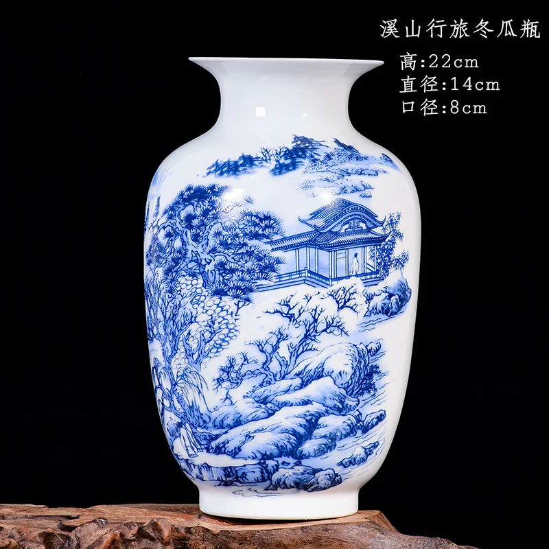 Jingdezhen-도자기 에나멜 꽃병 꽃병, 새로운 중국 스타일 거실 TV 캐비닛 장식