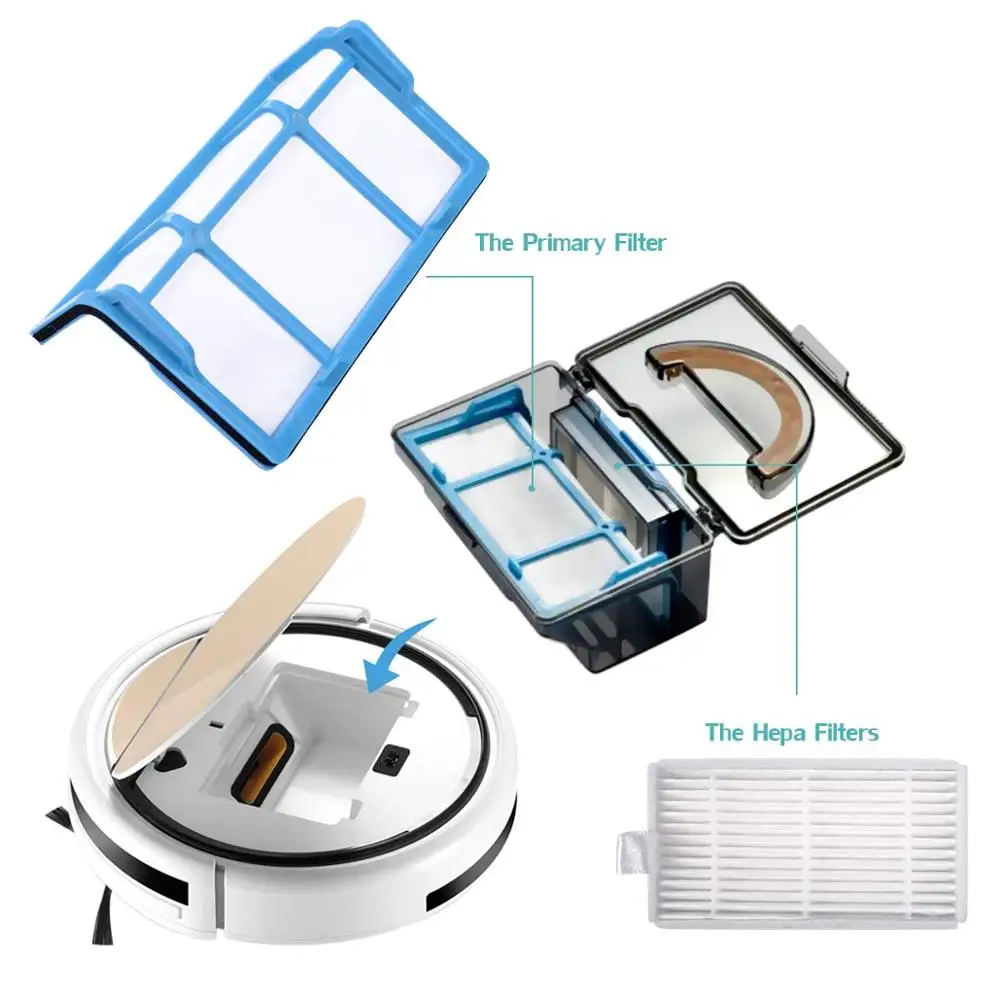 Запасные части для робота-пылесоса chuwi ilife v5s, v5 pro, x5, V3L, V5, V3S, V3S pro, V50, в комплекте боковая щетка, салфетка, HEPA фильтр