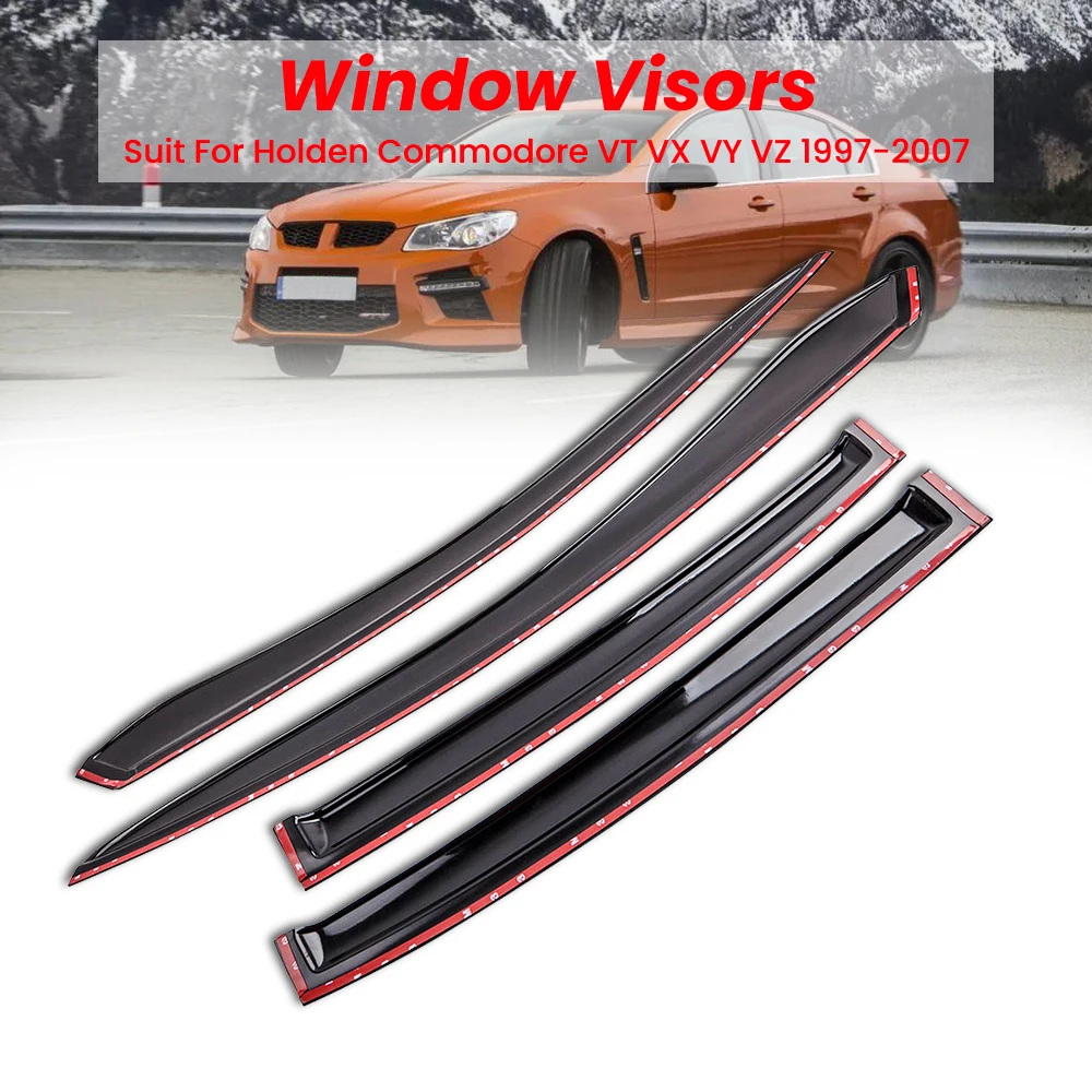 

Window Visors Slim Line Strip (4PCS) For Holden Commodore VT VY VX VZ 1997-2007 4-Door Weathershields Weather shield