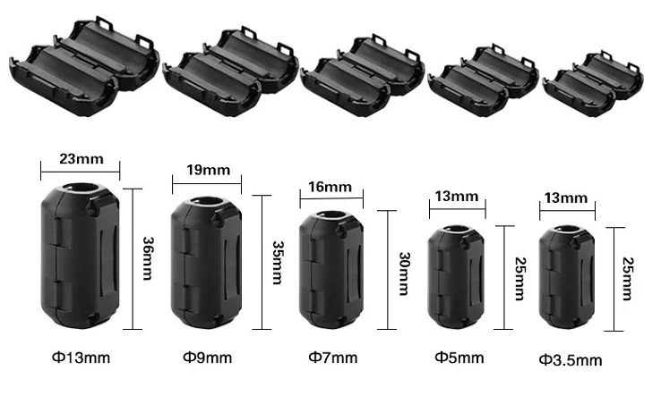4/8Pcs Kabel Magnetische Ring Ferrit Filter Kern Nickel-Zink Anti-Interferenz Noise Suppressor Stecker Hifi zubehör – Detail 1