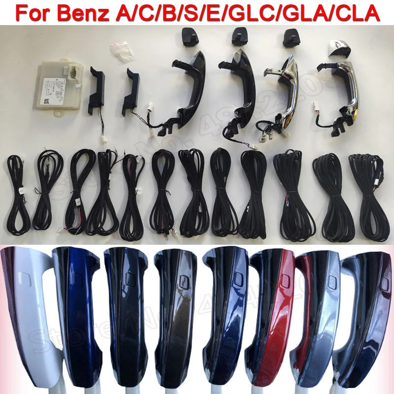 For Benz A/C/B/S/E/GLC/GLA/CLA W176 W205 W213 W222 X253 W166 W117 Auto Door Handle Lock Car Entry Smart Remote Keyless Kit