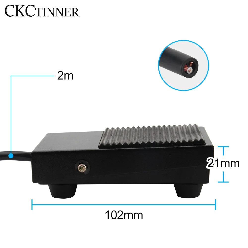 1pcs TFS-1 unit foot switch controller SPDT 1 pedal switch with automatic reset line 2M and 16cm Two wire gauges