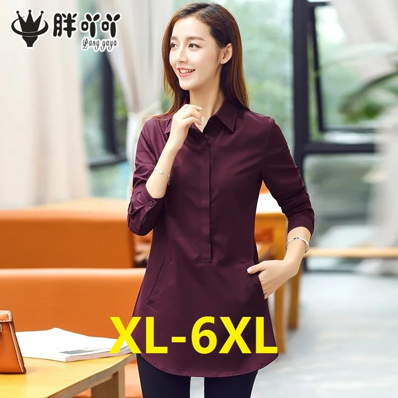 Plus Size 5XL 6XL Shirt women blouses brand clothing style new fashion blouse tops OL blusa woman shirts cotton blusas