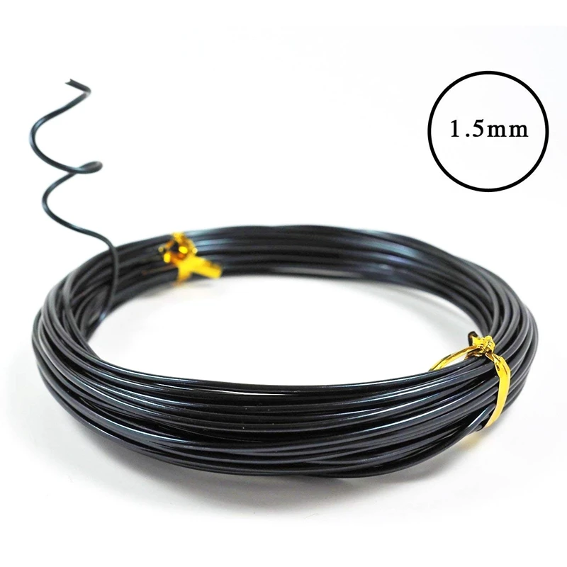 陽極酸化アルミニウム盆栽トレーニングワイヤー5サイズスターターSet-1.0Mm、1.5mm、2.0mm、2.5mm、3.0mm (合計147フィート)-色を選択してください (5サイズ