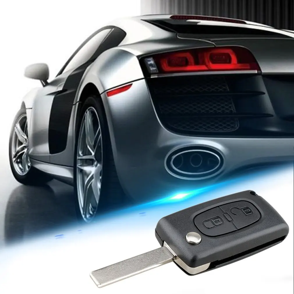 2 Button Remote Key Fob Shell Case Fits For Peugeot 2008 3008 5008 Ce0523 Hu83 Shell Cover Key Protector
