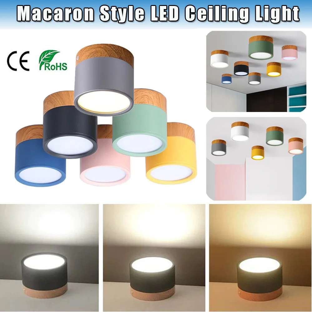 

LED Downlight 7W/15W LED Ceiling Light Macaron Style Modern Colour Led Ceiling Lights Home Lighting Lamps Fixtures Lampshade D30