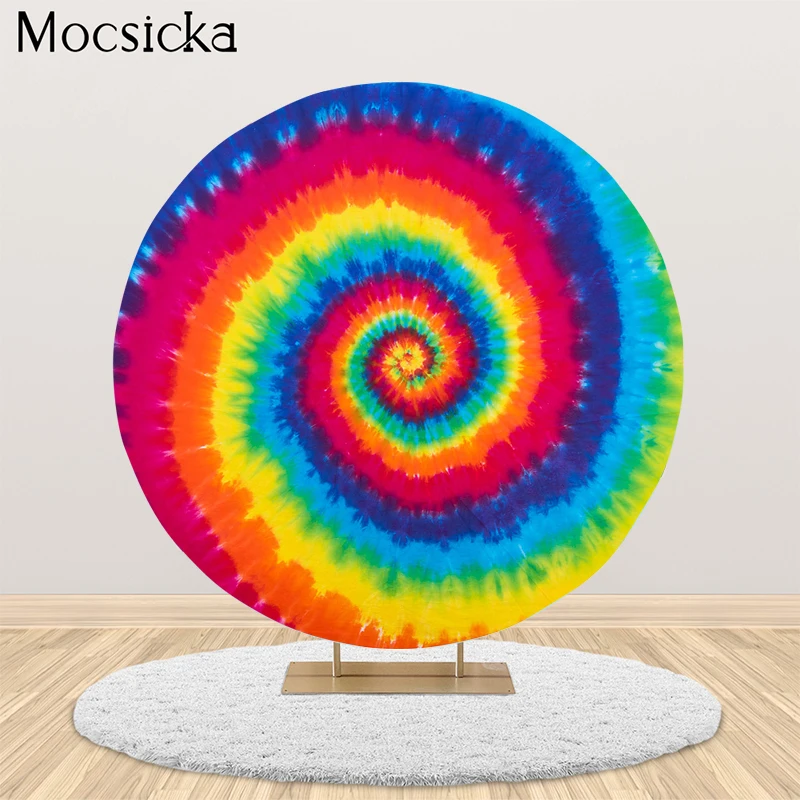 MOCSICKA Circular Photography Background Rainbow Vortex Decoration Child Portrait Photo Backdrop Studio Professional Round Props