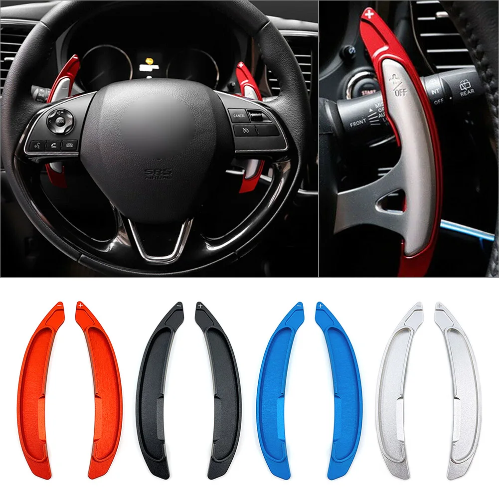 

2Pcs Car Steering Wheel Paddle Shifter Extension Shift Paddles Aluminum For Mitsubishi Lancer