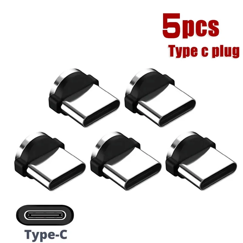 USLION 5 Pcs Magnetic Plug Tips For iPhone Type C Micro Plug Phone Parts Easy Operate Durable Converter Charging Cable Adapter