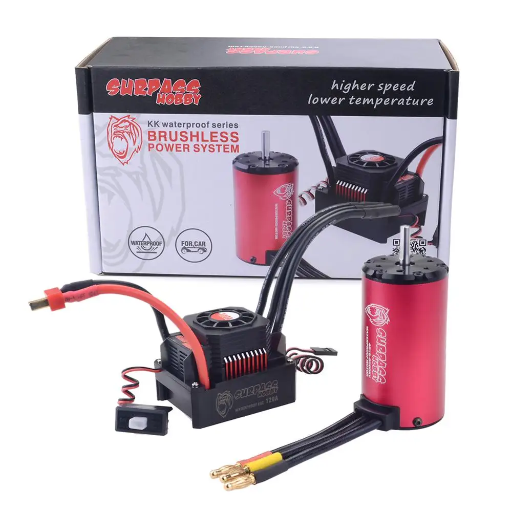 SURPASS HOBBY KK 4076 Waterproof Combo 2000KV 2250KV Brushless Motor 120A/150A ESC Speed Controllers for 1/8 RC Drift Racing Car