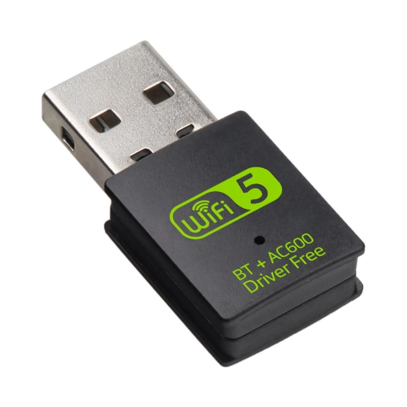 Carte réseau sans fil USB double bande sans lecteur, récepteur WiFi, Bluetooth 600, 4.0 Mbps, 2 en 1