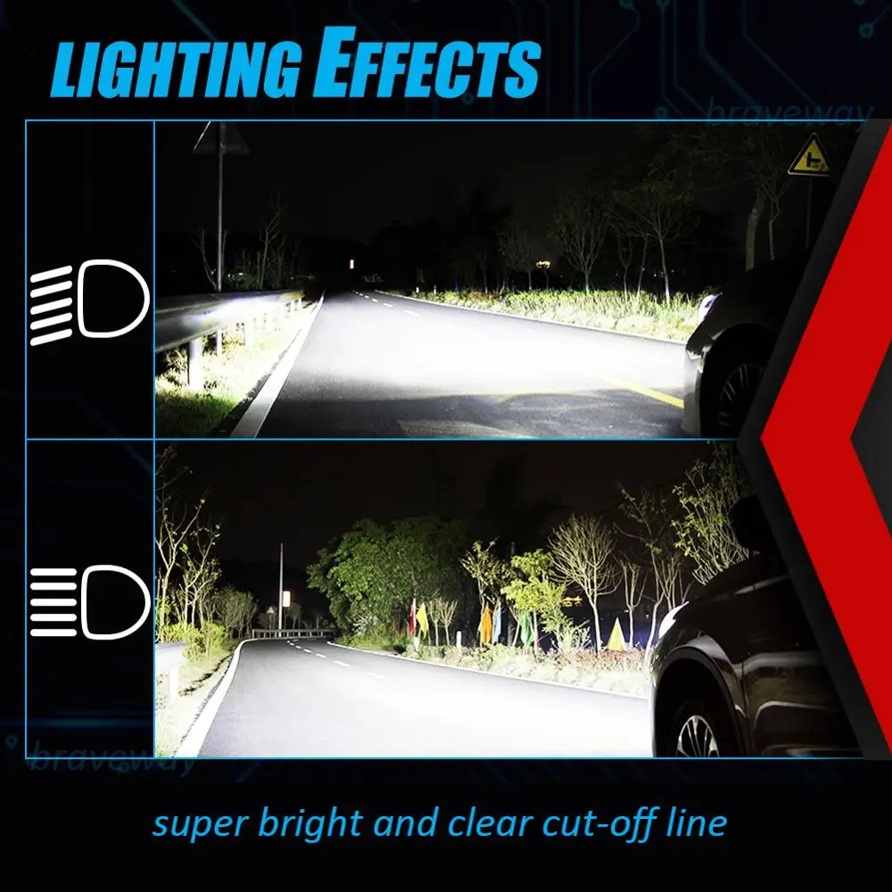 BraveWay LED H4 16000LM Car LED H1 H7 H11 Moto Bulb 12V Auto H4 LED Motorcycle HeadLight H7 HB3 HB4 9005 9006 H8 H11 H3 Car Lamp