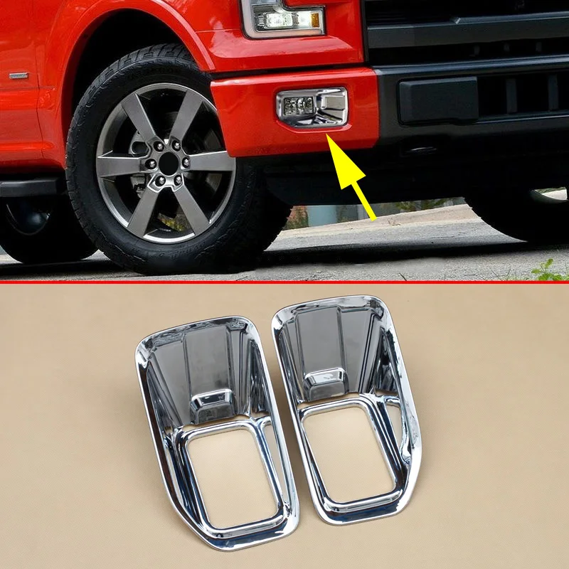 ABS Chrome Front Foglight Fog Light Cover Trim Moulding Fit For Ford F150 2015 2016 2017 Exterior Accessories Decoration