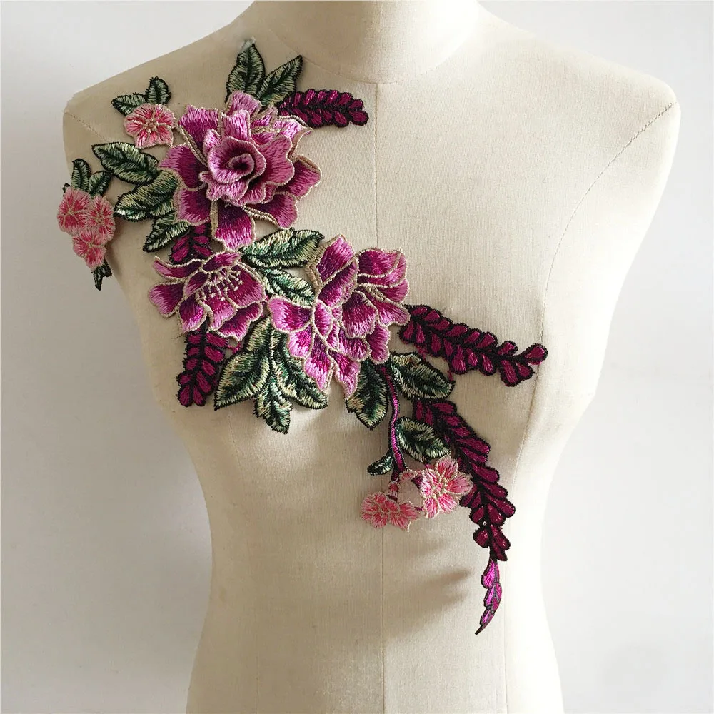 High Quality Embroidery Polyester 3D Flower Collar DIY Lace Fabric Decoration Dress Sewing Applique Accessories