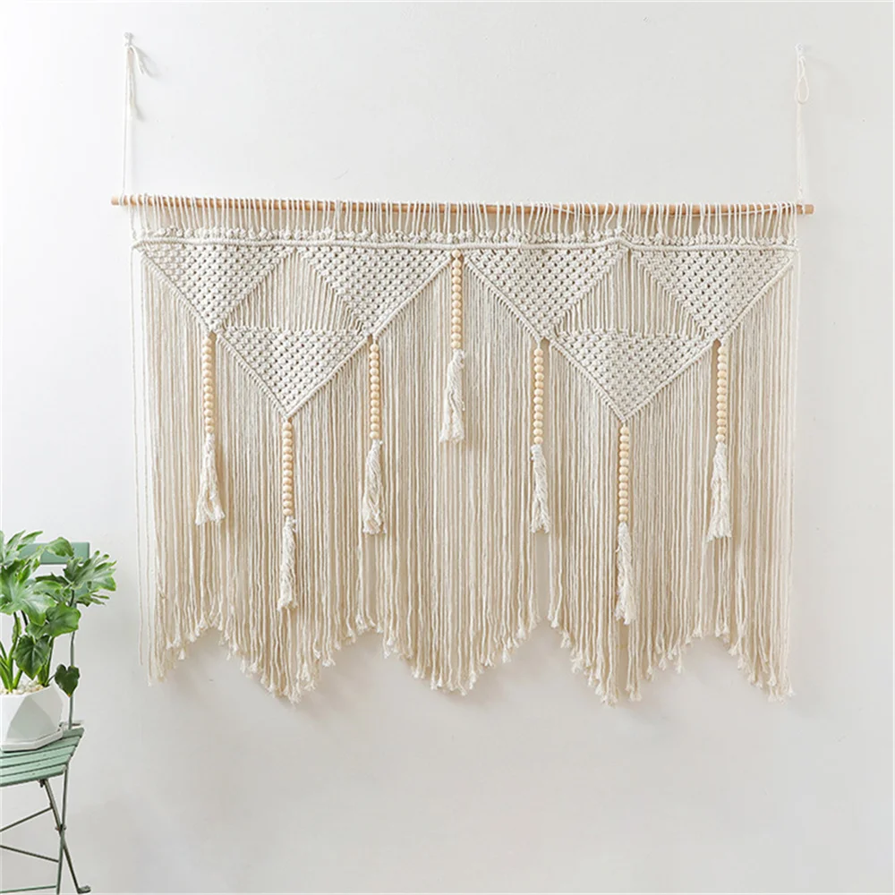 

Woven Macrame Wall Hanging Tapestry Handmade Cotton Rope Bohemia Wall Tapestry Boho Rom Decoration Home Decor