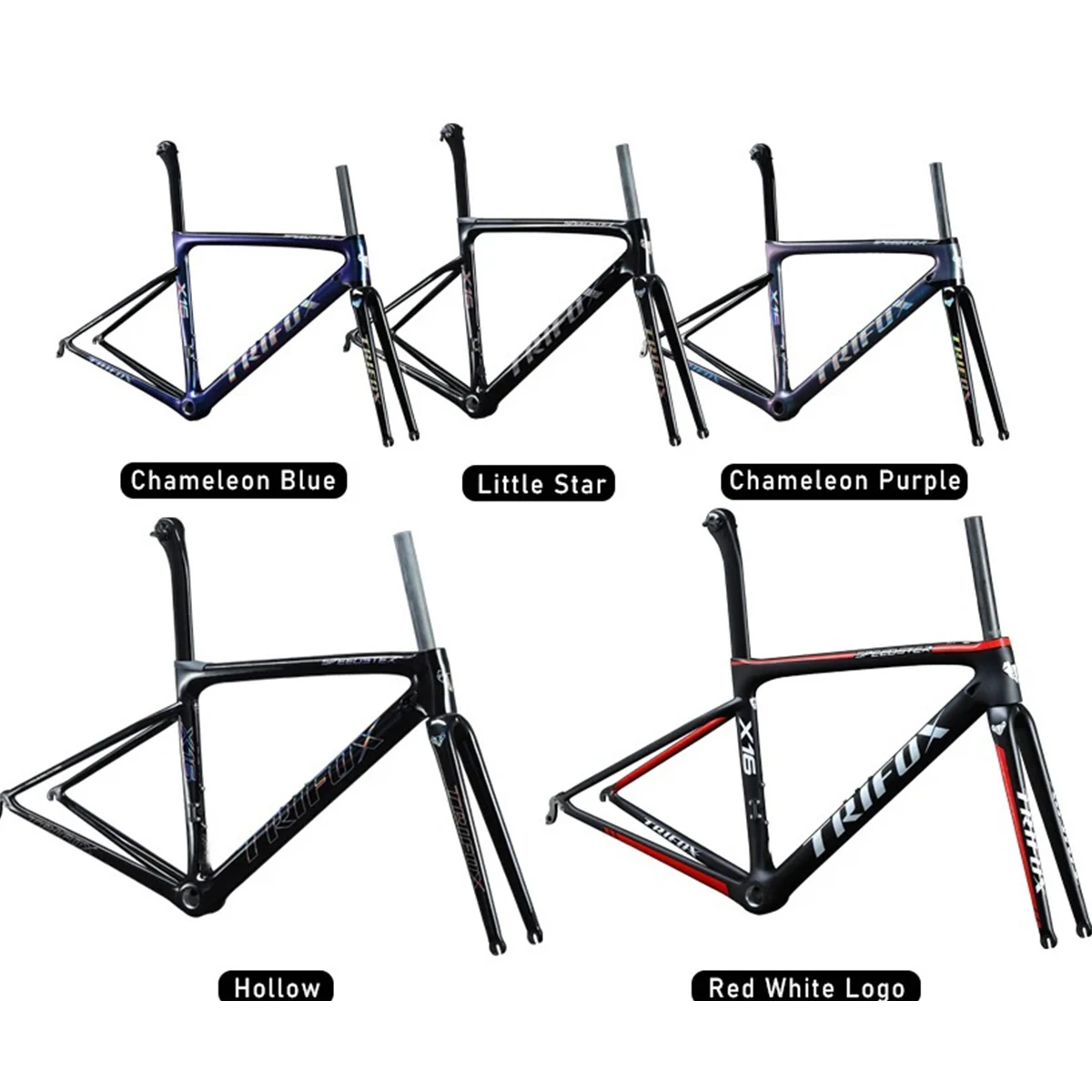 X16QR TRIFOX carbon fiber road bike frame set chameleon paint V brake  full carbon fibre road bike