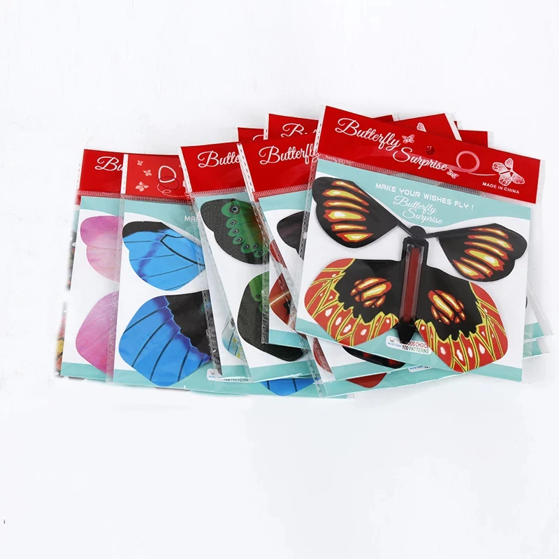 

Magic Paper Flying Butterfly Worked Elastic Band Toys Hand Transformation Multi Butterfly Props Adults Funny Surprise Toys Gifts