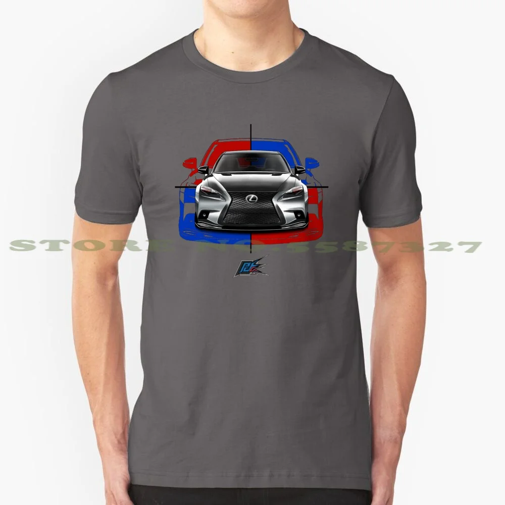 Is-F Gray 100% Pure Cotton T-Shirt Transportation Modern Modified Widebody Automobile Cartoon Is300 Is250 Stanced Twinturbo