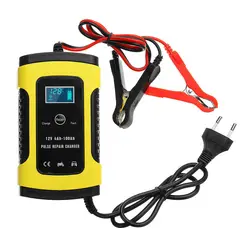 12V 6A Fast Car Battery Charger 110V 220V To 12V LCD Display Pulse Repair Charge For 55AH 75AH 90AH 100AH Gel Lead Acid Battery