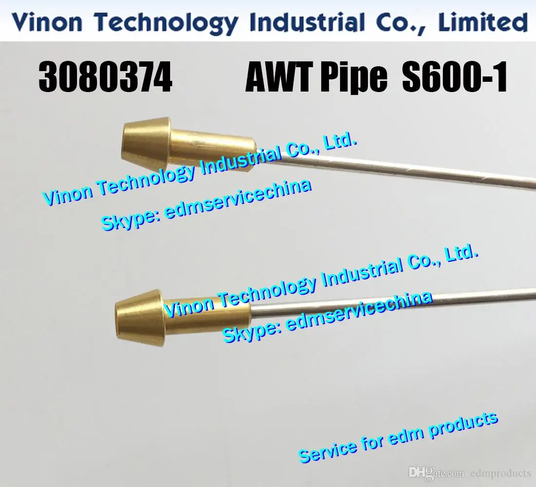 3080374 edm AWT Pipe L=285 D=2.0-0.7mm S600-1 Upper for Sodic A500,A325,AP200L AWT 85 type 0200428 edm AWT PIPE for 85