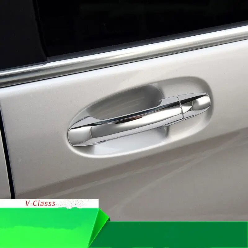 Chrome Car Door Handle Cover Styling Stickers Auto Accessories For Mercedes Benz Vito W447 Metris Valente V-Class 2014-2020