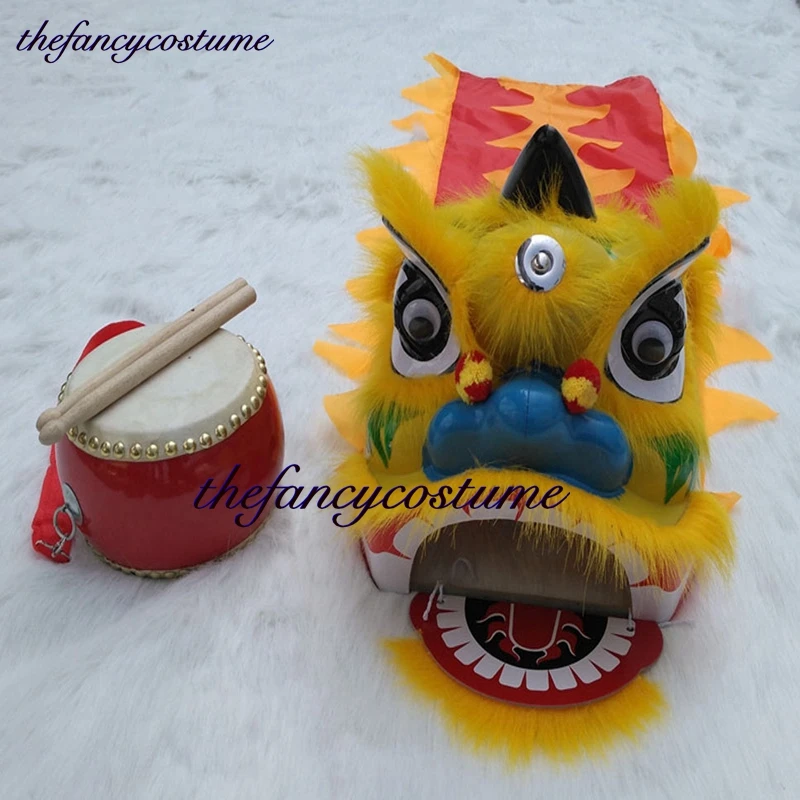 12 inch 2-5 age Kid Lion Dance  Drum WZPLZJ Mascot Costume Halloween Cartoon Props Christmas Carnival Festival