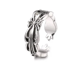 Bettyue Fashion Statement Charming Flower Bow Shape Ring Alloy Adjustable Ring For Female Dazzling Jewelry Banquet Fancy Gift
