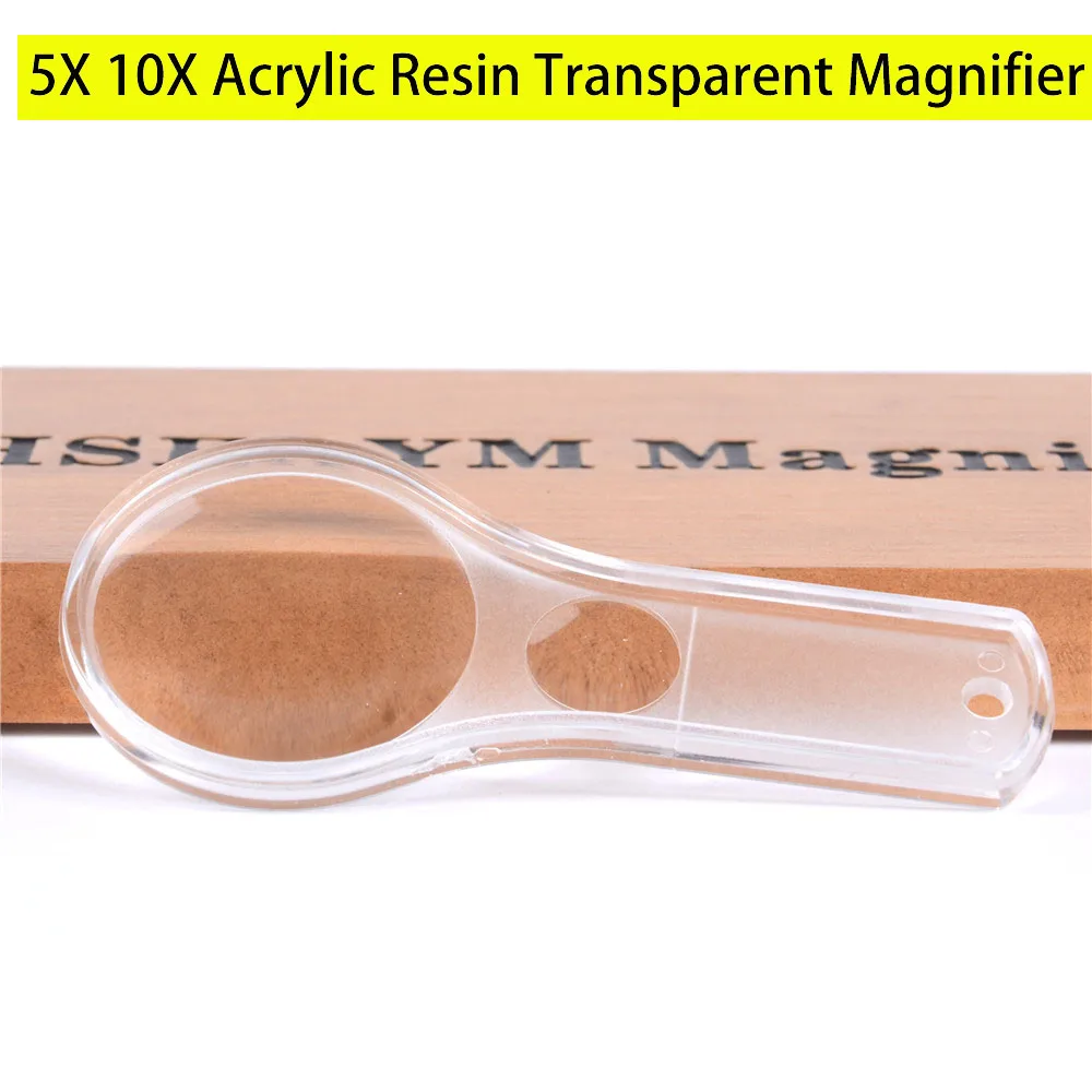 3X  8X Reading Handheld Magnifier Acrylic Resin Plexiglass Transparent and Anti Drop Magnifying Glass Loupe