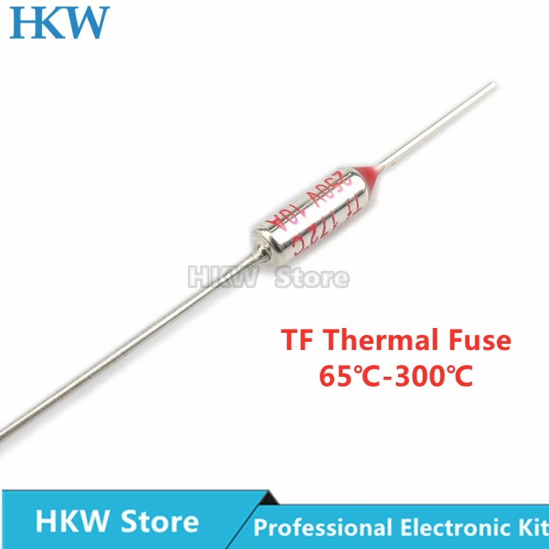 10/100pcs TF Thermal Fuse RY 10A 15A 250V Temperature Control Thermostat Switch 120 121 142 155 165 172 216 220 240 280 ℃ Degree