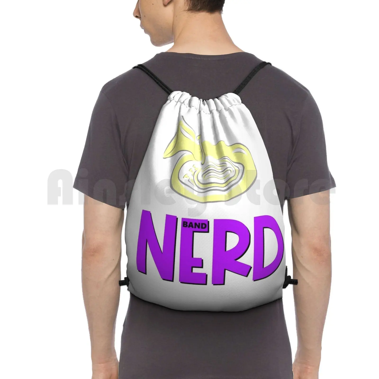 

Band Nerd-Tuba Backpack Drawstring Bag Riding Climbing Gym Bag Band Band Nerd Marching Band Marching High School Band High