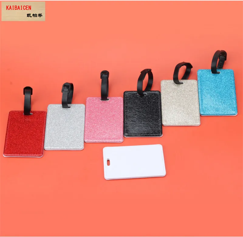 

200SETS Blank Sublimation PU Leather baggage tag Holder for Hot transfer Printing Leather Blank DIY 10*7CM products