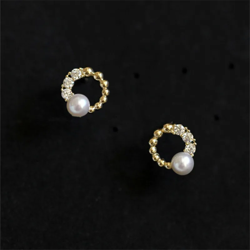 

925 Sterling Silver French Creative Pea Pearl Earrings Women Light Luxury Vintage 14k Gold Plated Jewelry Girlfriend Gift