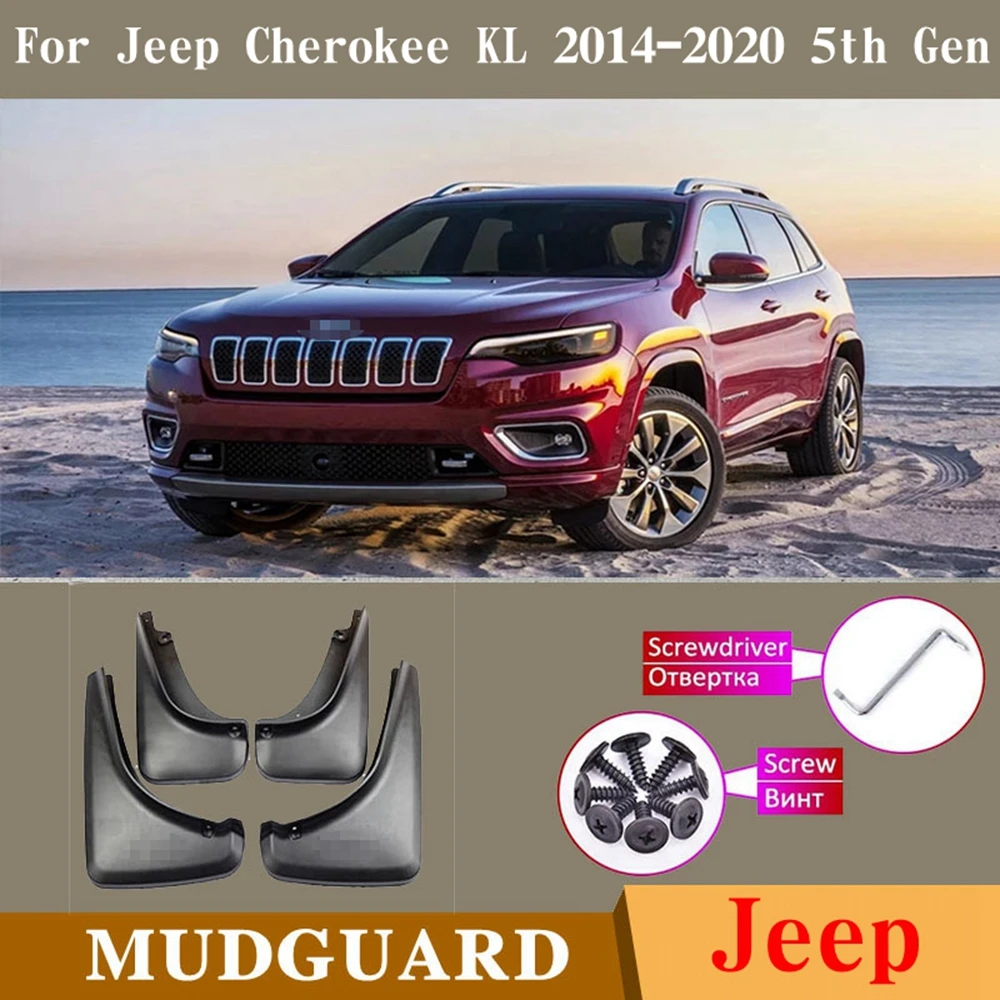 

Four Pieces Of Black Mudguards For Auto Parts Are Suitable For Jeep Cherokee KL 5th Gen 2014-2020