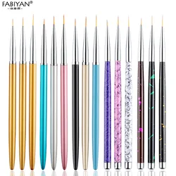 3Pcs/Set Nail Art Liner Painting Pen Brush Metal Gold Gel UV Polish Tips Flower 3D Design Manicure Pedicure Drawing DIY Tool Kit