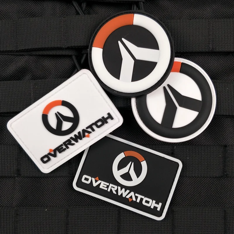 PVC Rubber Hook&Loop Badge Game Funny Overwatch Patches OW Bag Pack Clothing Accessories Man Military Custom Backpack Stickers