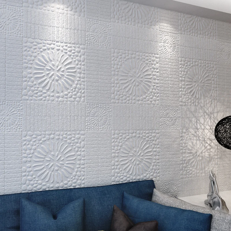 Self Adhesive 3D Brick Wall Stickers Living Waterproof Foam Room Bedroom DIY Adhesive Wallpaper Art 70*70*0.5cm home Wall Decals