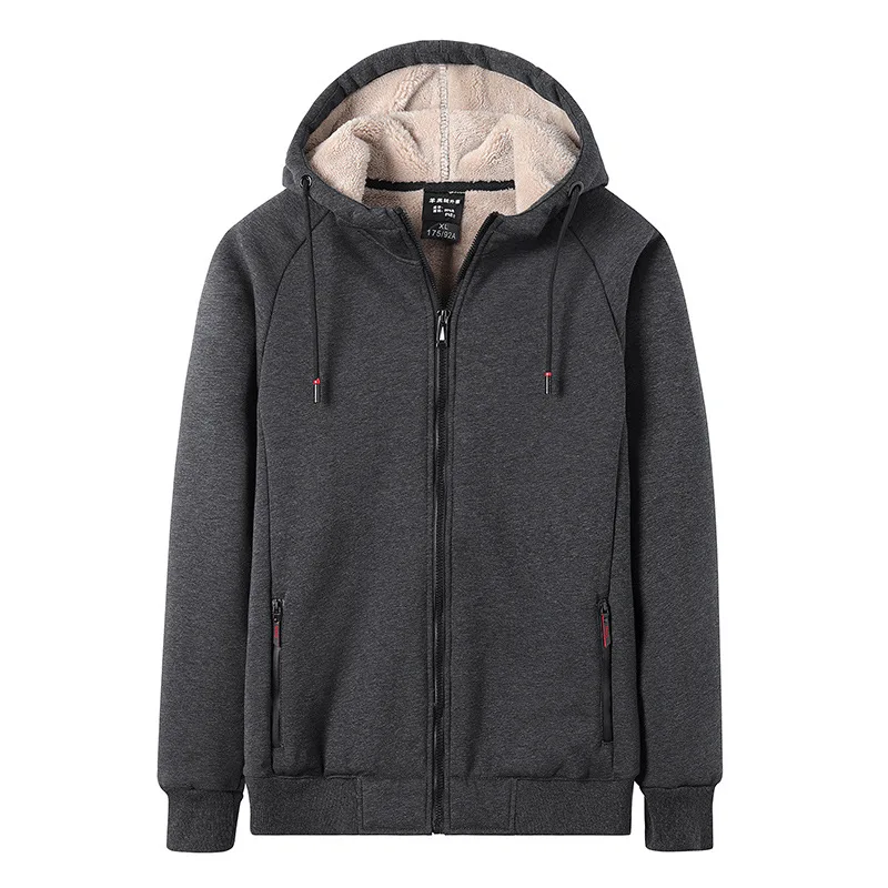 8XL Men Sport Jacket warm loose Zip Up Hooded Hoodie Sweatshirt Male Running Jogger Fitness Gym Workout Casual Coat Sportswear