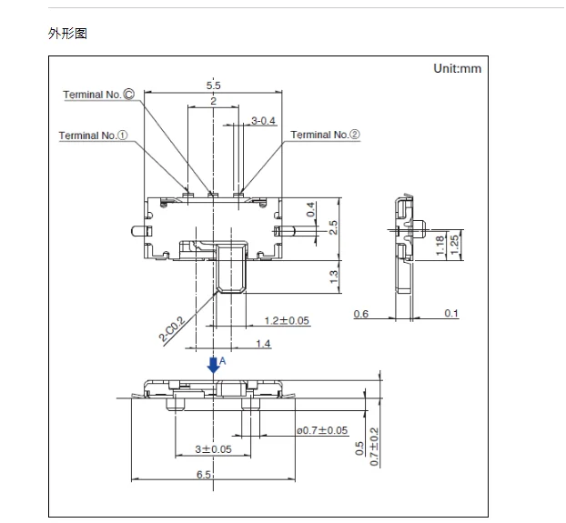 YYT 5PCS SSAJ110100 imported Japanese ALPS micro toggle switch 5Pin 2 files patch 3 feet with positioning column