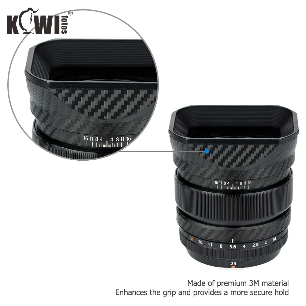 Anti-Scratch-und Objektiv Haube Abdeckung Haut Film für Fujifilm XF 23mm F 1,4 R Objektiv & LH-XF23 Objektiv Haube 3M Aufkleber Carbon Fiber
